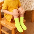 thumbnail image 6 of Mgmyaa Kids Crew Socks Pure Cotton Mid-Calf Socks for Boys and Girls Solid Color Ribbed Loose Mouth Comfortable Socks for Toddler Students Daily Wear Pack of 5, 6 of 9