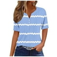 thumbnail image 3 of QATAINLAV Going Out Tops for Women Casual Button V Neck Henley Shirts Fashion Stripe Print Tshirts Loose Fit Eyelet Embroidery Short Sleeve Blouses Light Blue XXL, 3 of 5