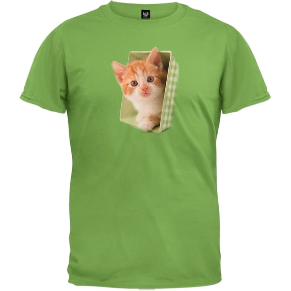 Kitten In Green Pot Green T-Shirt