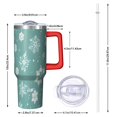 thumbnail image 2 of Turquoise Christmas Snowflake Pattern Tumbler with Handle and Lid,40oz Double Wall Vacuum Insulated Tumbler,Cups Gift for Women and Men, 2 of 7