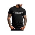 thumbnail image 1 of [100% algodón] Camiseta divertida de relación. Mi novia me supera por su estética de pareja de moda. Regalo del Día del Padre. Ropa para hombre. Camiseta gráfica superior., 1 of 6