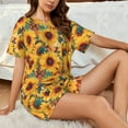 thumbnail image 4 of Sikiie Colorful Bohemian Sunflower Womens Pajama Sets Short Sleeve Top With Pants Sleepwear 2 Piece Lounge SetX-Large, 4 of 6