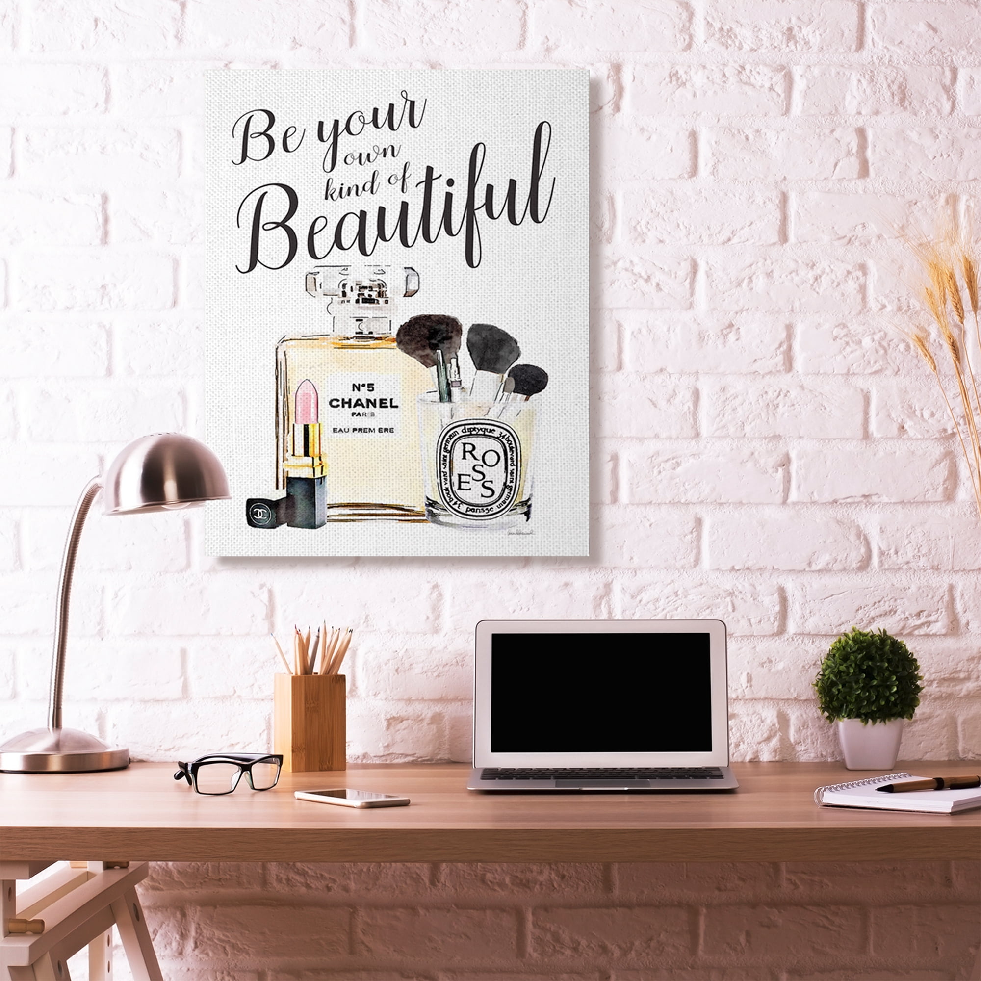 Stupell Industries Fashion Designer Makeup Inspiring Word Watercolor Canvas Wall Art by Amanda Greenwood