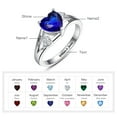 thumbnail image 4 of Sterling Silver Personalized Mother Heart Rings with Simulated Birthstones Customized Name Promise Love Rings for Women with Cubic Zirconia, 4 of 5
