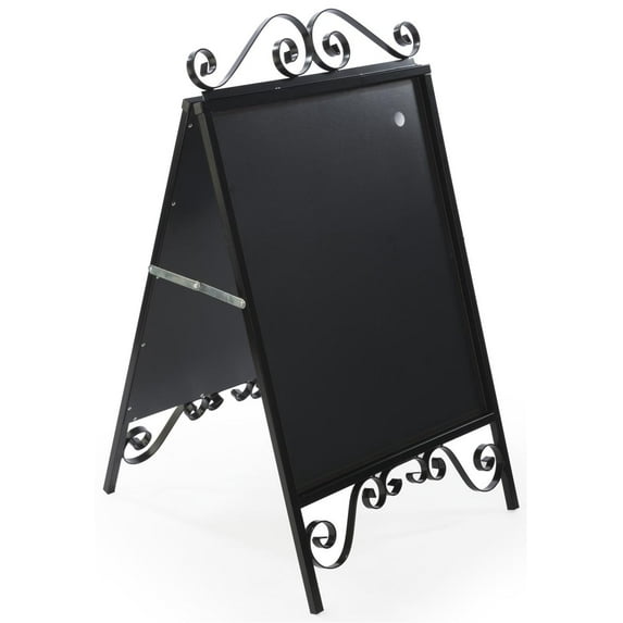 A-Frame Sidewalk Sign, Sandwich Board, 22" x 28", Magnetic Lens (Black Steel) (OLDSN2228)
