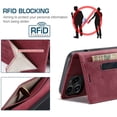 thumbnail image 6 of Case for iPhone 14 Pro Max,PU Leather Folio Flip Wallet Case with [RFID Blocking] Card Holster Kickstand Magnetic Closure Shockproof Phone Cover for iPhone 14 Pro Max 6.7 inch 2022 (Red), 6 of 17
