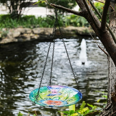 Bird Wash House - Winsome House Butterfly with Flower Hanging Bird Bath