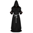 thumbnail image 2 of Adult Monk Hooded Robe Cloak Cape Friar Medieval Priest Costume, 2 of 3
