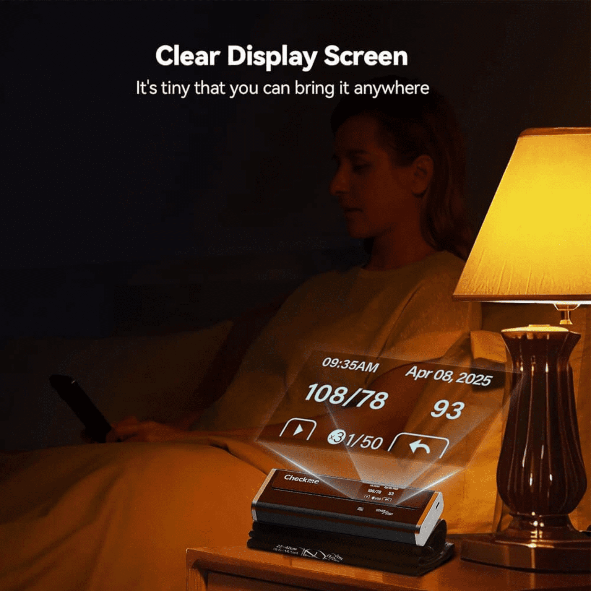 Open Box Checkme 3-in-1 Upper Arm Blood Pressure Monitor with AI EKG/ECG Analysis & WiFi Connectivity