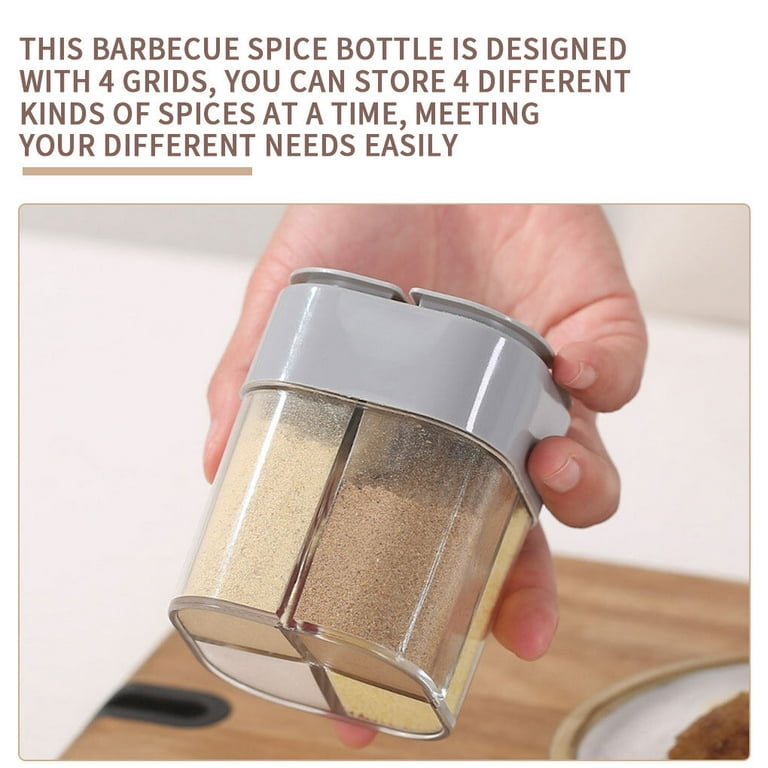 Kitchen 3 Girds Spice Jars Seasoning Box Rack Storage 3 Compartment Bottle Case, Green