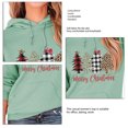 thumbnail image 4 of Sudadera con capucha navideña Mangas largas Patrón de árbol Tipo suelto Cómodo jersey con bolsillo frontal Verde XXL, 4 of 4