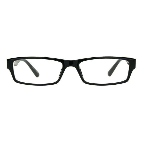 Mens 90s Classic Narrow Rectangular Black Plastic Rim Dad Eye Glasses