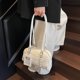 thumbnail image 4 of Bolso de axila de cuero PU para mujeres bolso de cita para hombro sólido de color sólido con bolso (blanco), 4 of 9