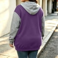 thumbnail image 6 of Women's Plus Size Zip Up Hoodie Color Block Long Sleeve Sweatshirt Jacket with Pockets for Fall Winter Outwear, 6 of 7