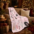 thumbnail image 3 of Playful Cats Pink Bows, Playful Pet Portrait Pattern, Warm Flannel Blanket for Living Room and Bedroom with Detailed Artwork, Cat Lovers Just Because Gift, Pet Lover Home Decor, 3 of 9