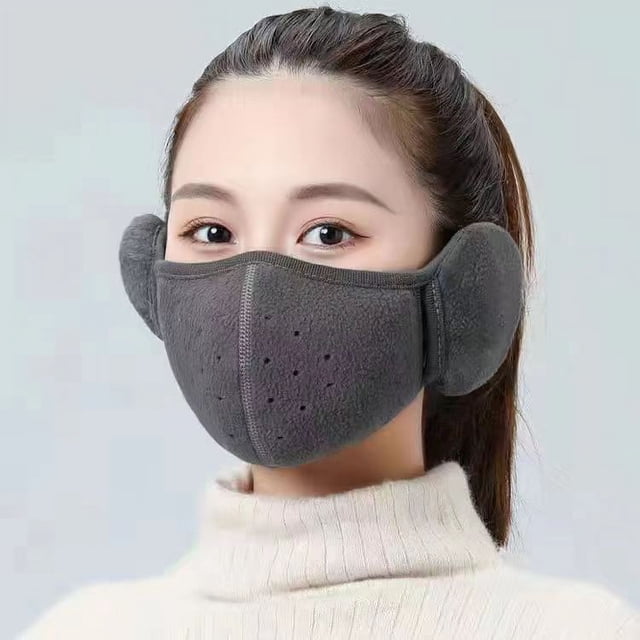 Máscara de invierno para mujer, cálida, gruesa, resistente al frío, a prueba de viento, orejeras, máscara facial de ciclismo para hombre, orejeras, máscara integrada