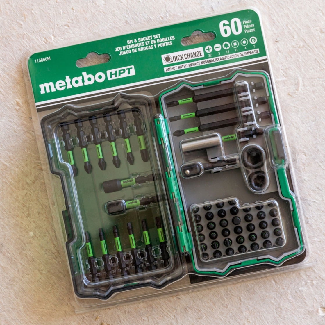Metabo HPT Impact Driver Bit Set, 60-Piece, 115860M