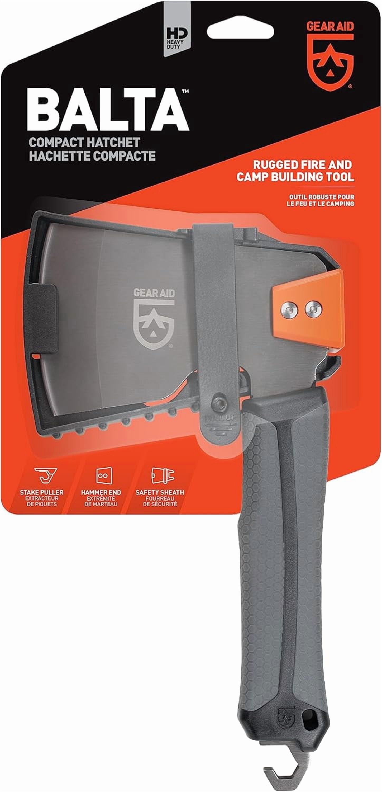 Balta Camp Hatchet: Versatile Fire Tool with Safety Cover, Hammer, Kindling Cutter, and Tent Stake Puller for Outdoor Camping