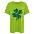 thumbnail image 2 of POTETI St Patricks Day Shirts Womens Clover Short Sleeve Crew Neck Shirt Tops, 2 of 4