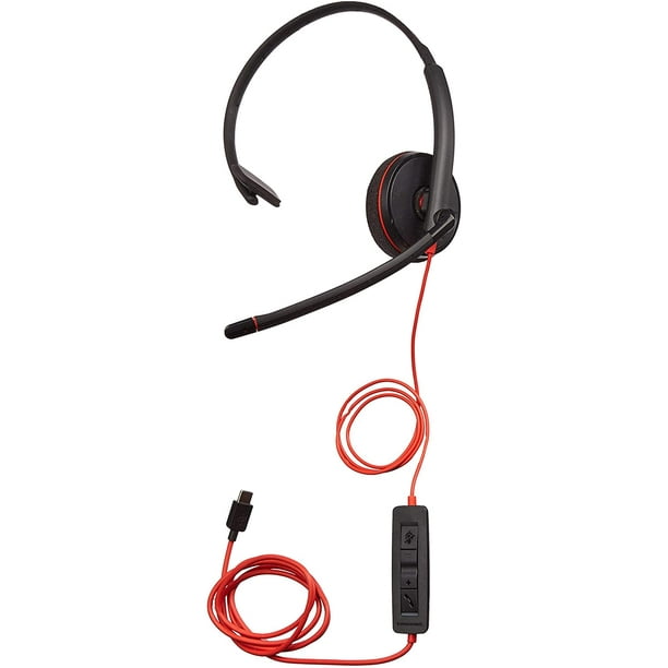 Plantronics BlackWire 3200 Series Corded UC Headset USBC, Black
