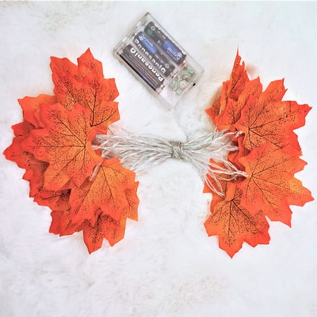 Maple Leaf String Lights under $5! CQCYD Thanksgiving LED Maple Leaf String Lights, 6 Meters 40 Lights Battery Powered, Fall Autumn Decorative Lights for Indoor Outdoor, Festive Party Wedding Decor