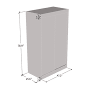 Aria 2 Door Modern 47 Wardrobe Armoire with All Mirror Fronts