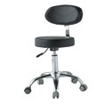 thumbnail image 2 of Tabouret Pivotant avec Dossier Tabouret de Salon Moderne pour SPA Bureau à Domicile Coiffeur Noir Gris Roue, 2 of 8