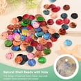 thumbnail image 4 of Uxcell 80-Pack Conchas Planas Redondas Naturales de 15 mm, Cuentas de Moneda Redonda Plana con Agujero, Concha de Madreperla para Joyería [Color Natural], 4 of 7