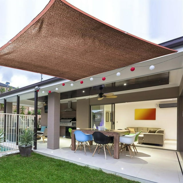 shyuyusa Red Edge Woven Sun Shade Net, Breathable Perforated Design, Triangle Bound Shade Cloth for Outdoor Plant Greenhouse Light Adjustment Protection