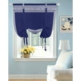 thumbnail image 2 of Navy Blue Geometric Tie Up Curtains for Window, Thermal Insulated Balloon Shade Adjustable Rod Pocket Curtains Valance Panels for Kitchen Bathroom Cafe 42 x 63 White Greek Key Farmhouse, 2 of 6