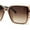 All Brown, variant on Womens Classy Designer Style Squared Subtle Cat Eye Plastic Sunglasses Tortoise - Brown