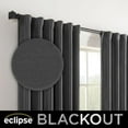 thumbnail image 5 of Eclipse Fresno Solid Color Room Darkening Rod Pocket Back Tab Window Curtain Panel, Brown, 52x95, 5 of 8