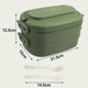 thumbnail image 1 of 2-layer Lunch Box 1550 Ml Lunch Box With 3 Compartments And Cutlery - Plastic Bpa-free Lunch Box For Adults And Ldren - Leak-proof Compartments Ben, 1 of 4