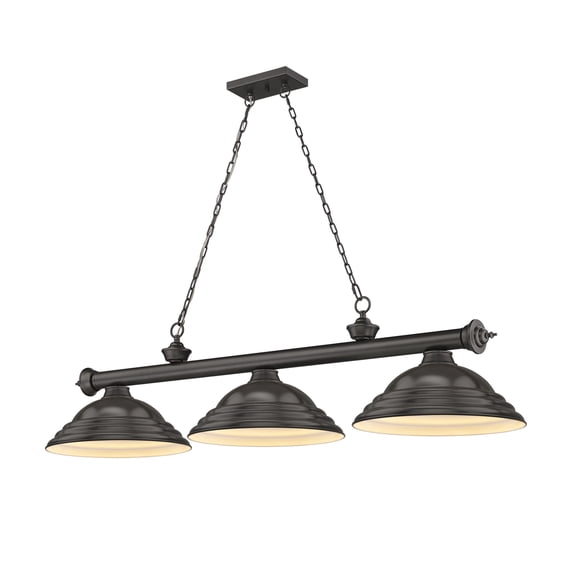 2306-3BRZ-SBRZ-Z-Lite-Cordon - 3 Light Billiard In Traditional and Classical Style-13.75 Inches Tall and 14 Inches Wide