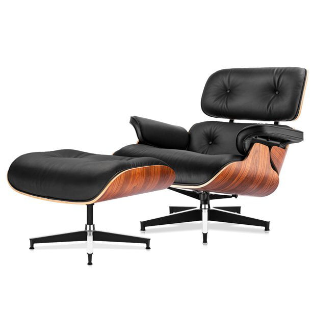 lucht opslaan Lengtegraad 1inchome Mid Century Lounge Chair, Eames Lounge Chair, Top Grain Leather  Sofa for Living Room, Indoor Modern Lounge Chair and Ottoman Set, Chaise  Lounge for Office, Study - Walmart.com