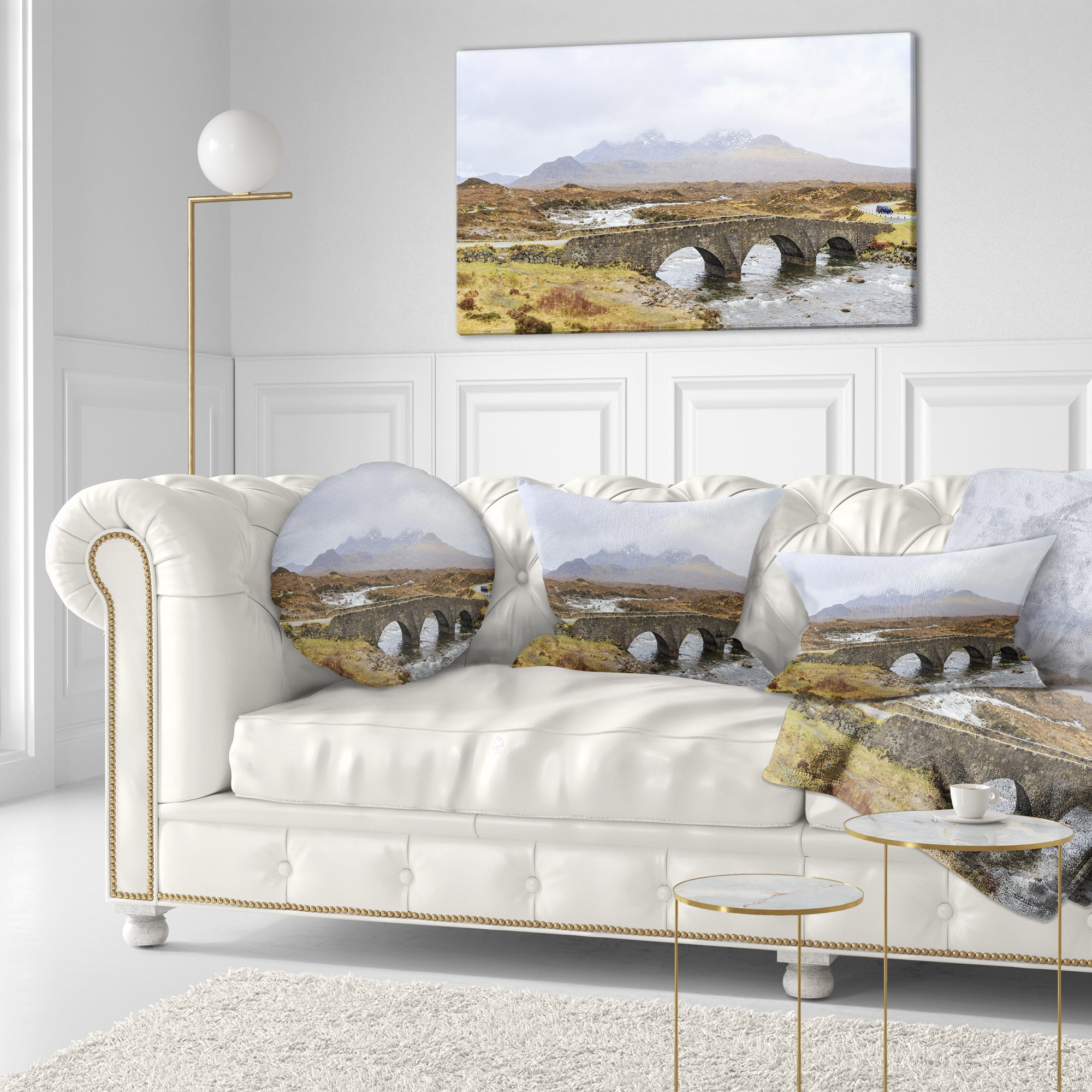 Designart 12" x 20" Multi-color Polyester Throw Pillow