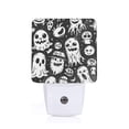 thumbnail image 1 of Fotbe Black White Spooky Ghosts Luz Nocturna LED, Luz de Noche con Sensor de Luz Natural de Anochecer a Amanecer, Se Enchufa a la Pared, Blanco Cálido 0.5W-US, 1 of 7