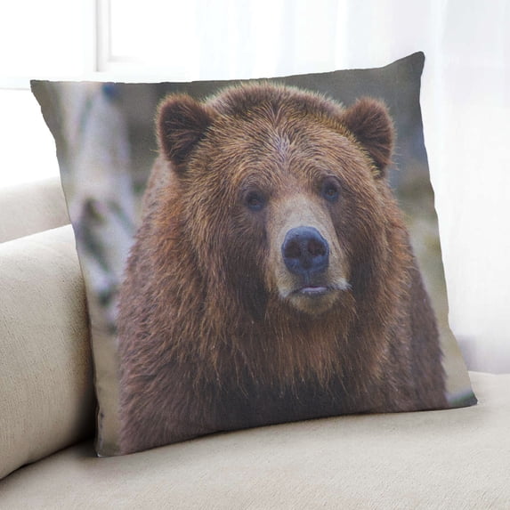 Ahgly Company Animals Bear Indoor Throw Pillow, 18 inch by 18 inch
