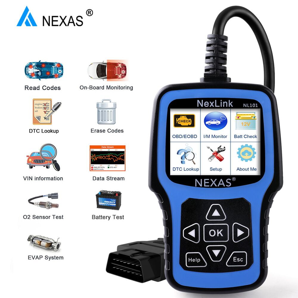 NEXAS NL101 OBD2 Scanner Check Engine Light Car Battery Tester Car