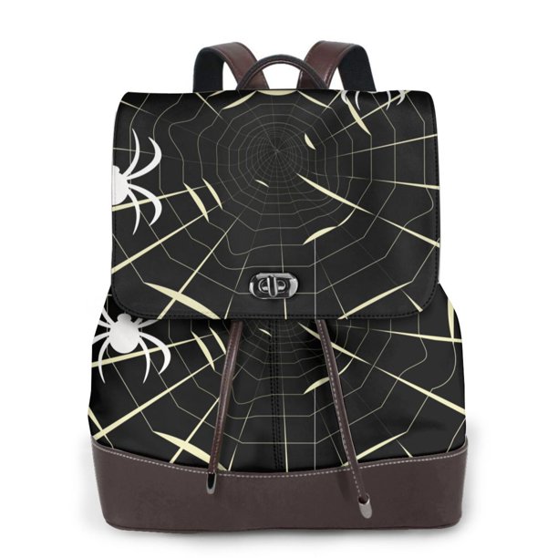 Disketp Spiders On The Web Mochila de Cuero para Mujer, Bolso de Espalda Antirrobo con Estilo para Viaje, Trabajo y Uso Diario