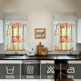thumbnail image 2 of 2 Panels Kitchen Window Curtains with Rod Pocket over Sink Pioneer Colorful Floral Small Window Treatment Cafe Short Curtains for Bathroom Tier Drapes 27.5x36inch, 2 of 4