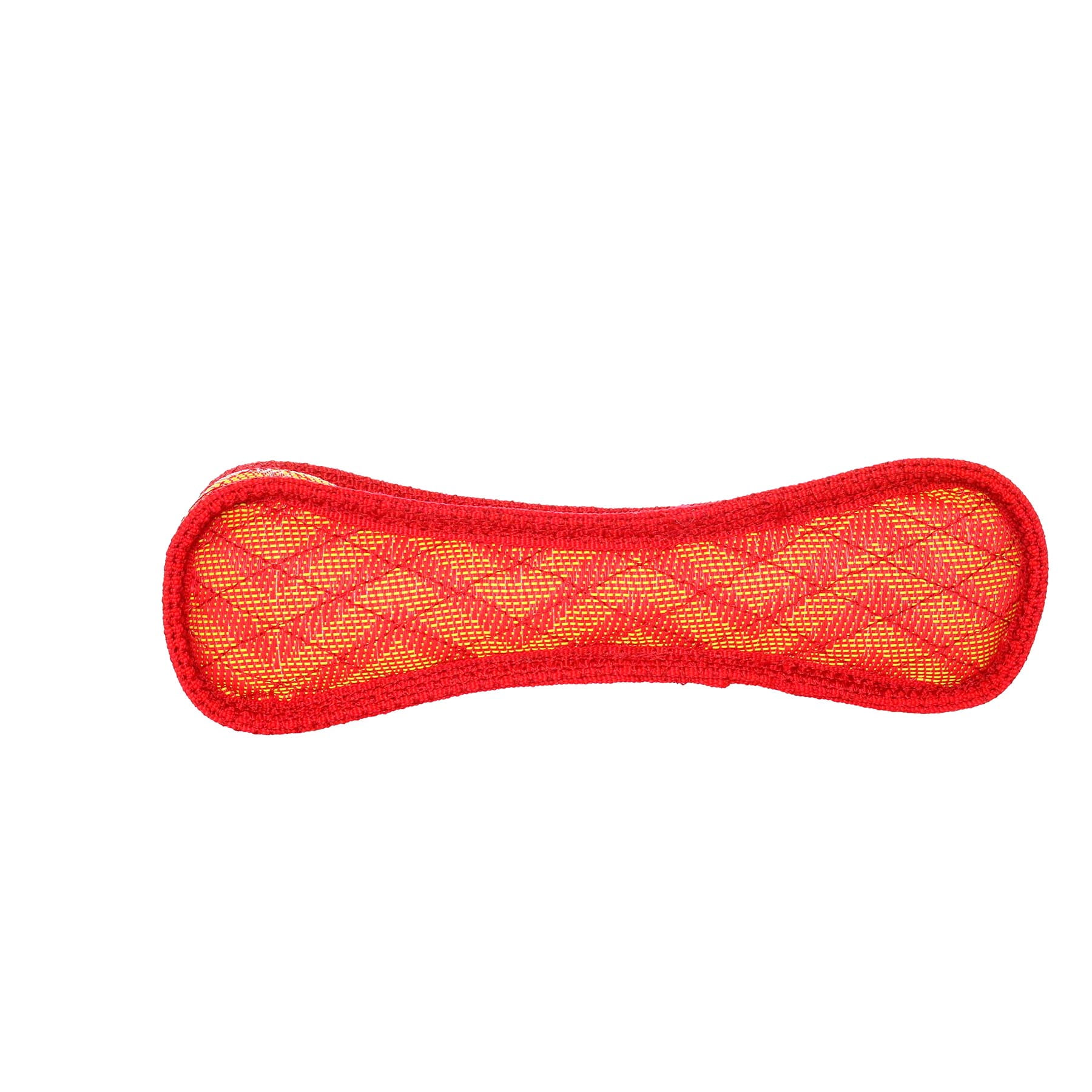 DuraForce Bone ZigZag Red, 2-Pack, Durable Woven Mesh Fiber Squeaky Dog Toy