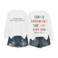 thumbnail image 3 of Women's Sweatshirts 2025 God Is Within Her She Will Not Fall Christian Sweatshirts Pullover Tops Sweatshirt for Women, 3 of 4