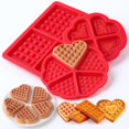 thumbnail image 1 of Waffle Mold, Gasusen 3PCS Rectangle and Heart Shaped Silicone Waffle Mold Set, Large Waffle Maker Baking Tray Pan Molds for DIY Waffle Cake Candy Chocolate Making, 1 of 8