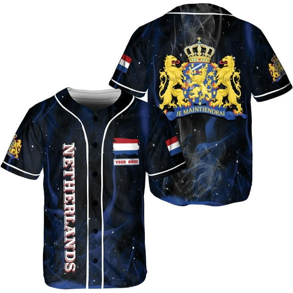 Personalized Netherlands Jersey, Netherlands Soccer Shirt Baseball Dutch Pride Flag Jersey Men Women Country Shirts (S)