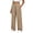 Khaki, variant on Women's Sweatpants Solid-Color Drawstring Wide-Leg Pants with Elastic Waistband and Pockets Soft Stretchy for Gym and Lounging