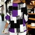 thumbnail image 3 of Camisas de Manga 3/4 de Mujer Elegante Blusa Suelta con Cuello en V con Estampado Floral Geométrico para Trajes Informales, de Trabajo O Sociales, 3 of 6