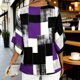 thumbnail image 5 of Camisas de Manga 3/4 de Mujer Elegante Blusa Suelta con Cuello en V con Estampado Floral Geométrico para Trajes Informales, de Trabajo O Sociales, 5 of 6