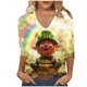 thumbnail image 3 of TaTaai Women's Casual V-Neck Top 3/4 Sleeve St. Patrick's Day Print T-Shirt Loose Fit Irish Festival Spring Holiday Modern Blouse Gift, 3 of 5