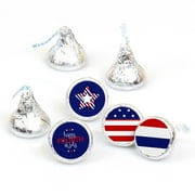 Big Dot of Happiness 4th of July - Independence Day Round Candy Sticker Favors - Labels Fits Hershey‘s Kisses (1 Sheet of 108)